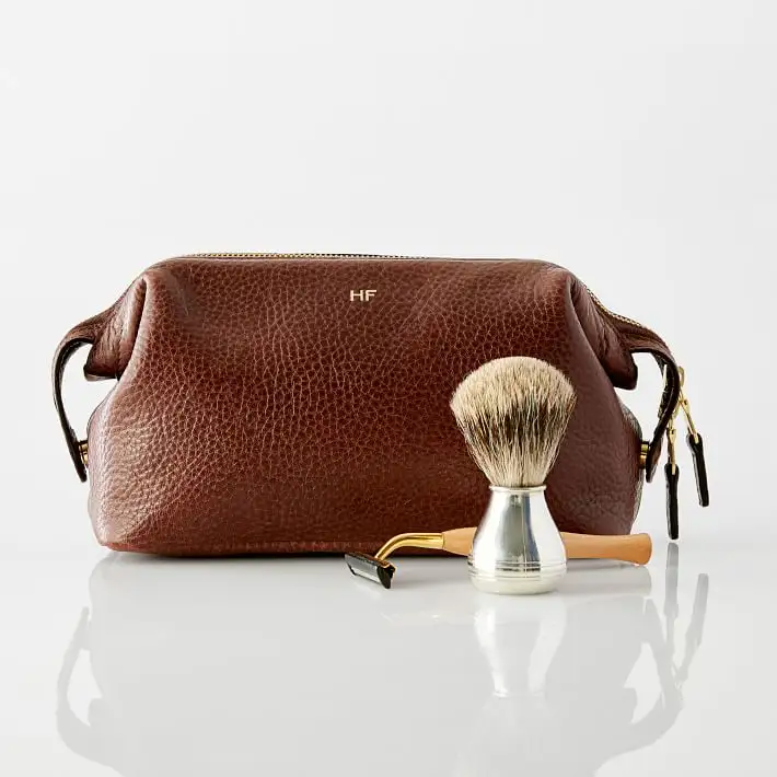 Toptan kişiselleştirilmiş özel erkek çantası organizatör seyahat tıraş hakiki deri kozmetik çantası makyaj çantası erkekler için
