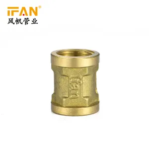 IFAN Wholesale 1/2 Copper Coupling Brass Fittings Plumbing Brass Compression Female Thread Pipe Copper Pipe Fitting