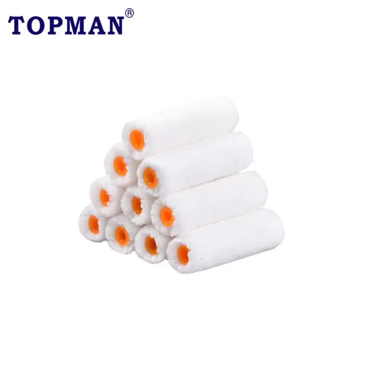 Topman Rolo de pintura dinâmico de microfibra para recarga de 4 polegadas Mini Rolo de pintura