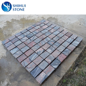 Azulejo de pavimentación de piedra de granito rojo, chino, <span class=keywords><strong>Multicolor</strong></span>, el más barato