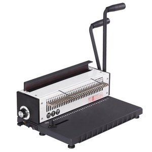 WD-TD1500B34R 手動鉄リング製本機 ダブルハンドル 移動式ナイフ付き 34角穴ワイヤー製本ツール - Product Image 2