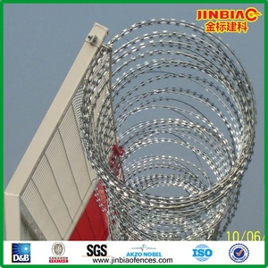 450mm Diameter kumparan Concertina kawat berduri kawat baja galvanis celup panas untuk perlindungan dijual! - Product Image 5
