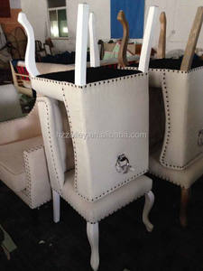 Vintage Hoge Rug Getufte <span class=keywords><strong>Wingback</strong></span> Stoel Voor Woonkamer Witte Troon Eetkamerstoel Voor Thuisbar Workshop Bruiloftsmeubelen - Product Image 4