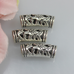 Pierres tibétaines pour la fabrication de bijoux, perles d'espacement de tubes Vintage sculptées, 6x7x19mm, livraison gratuite, vente en gros - Product Image 3