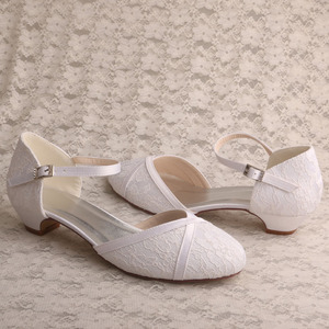 <span class=keywords><strong>Scarpe</strong></span> 2024 da <span class=keywords><strong>sposa</strong></span> tacco gattino da donna in pizzo bianco - Product Image 3