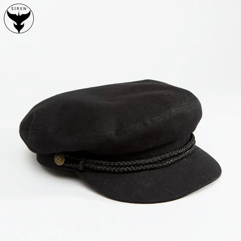 Fashion Winter Wool Baker Boy Hat Printer Hat Ladies Beret Cap in Black