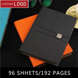 Biểu tượng tùy chỉnh kinh doanh máy tính xách tay a5 tạp chí da in lá lỏng lẻo ràng buộc máy tính xách tay với thẻ id chủ và ban nhạc đàn hồi dây đeo - Product Image 5