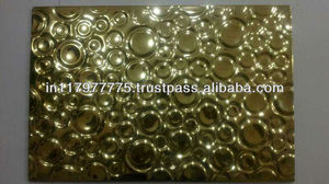 กระเบื้องบุผนังเซรามิกสีทองการออกแบบบ้านที่ทันสมัยกระเบื้องโมเสคโลหะโลหะทองแดงสีทองกระเบื้องเคลือบผนังหรือพื้น - Product Image 6