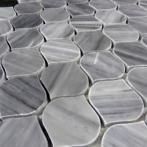 Piastrelle a Mosaico in Marmo Grigio Moderno a Forma di Pesca, Bellissime per Bagno, Lucide, per Interni di Ville e Sale da Pranzo - Product Image 5
