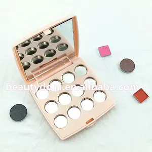 Palet Eyeshadow Plastik 12 Warna Kustom Kosong dengan Magnet