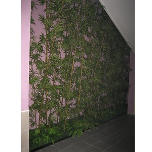 Plastique <span class=keywords><strong>vert</strong></span> Anti-décoloration, prix d'usine, en <span class=keywords><strong>bambou</strong></span> artificiel, décoration pour l'extérieur, offre spéciale - Product Image 5