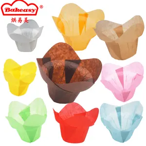 Popular hot sale tulip lotus style paper baking cups for muffin