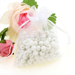 Bolsa de <span class=keywords><strong>organza</strong></span> de boda con estampado colorido personalizado, bolsa de regalo con cordón, pequeña, blanca, venta al por mayor - Product Image 4