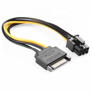15 Pin SATA Male to 6 Pin Female PCI-E Graphics Video Card sata Power Cable