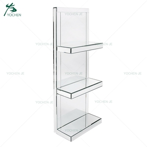 Diamond Crushed Glass <strong>Mirrored</strong> Furniture Floating Wall <strong>Shelf</strong> for Living Room Kitchen Bathroom <strong>Wood</strong> Storage Home Furniture - Product Image 4