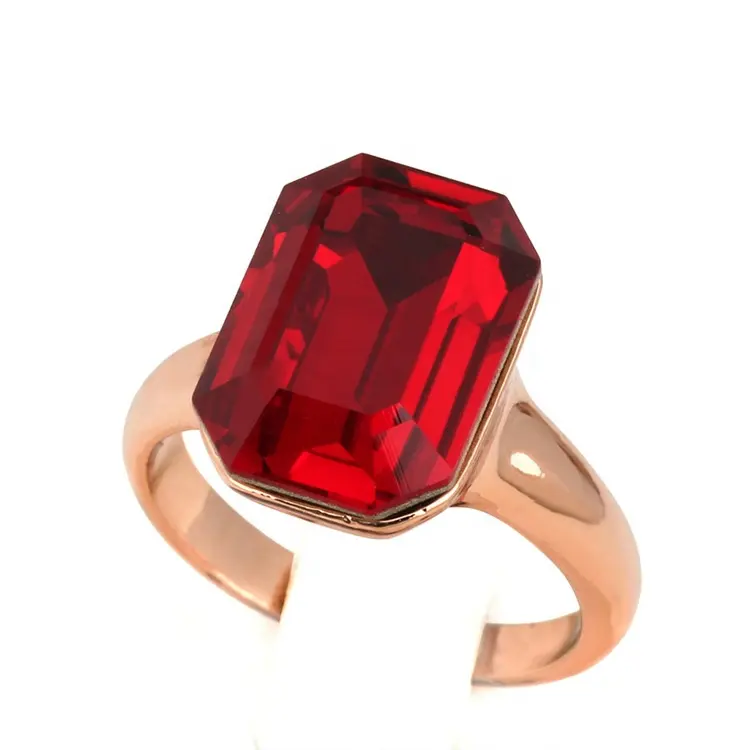 Dekorasi Seni Antik Warna Hijau atau Merah Zirkonia Kubik Besar Cincin Pernikahan Pertunangan Berlian untuk Istri Wanita R318 R276