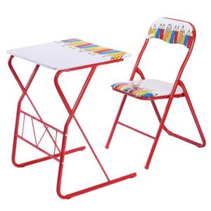 Furnitur anak-anak murah set meja lipat 3 buah meja belajar kartun anak-anak dan kursi