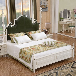 Nouveau <span class=keywords><strong>lit</strong></span> King Size moderne de style américain avec tête de <span class=keywords><strong>lit</strong></span> en cuir <span class=keywords><strong>vert</strong></span> noirâtre MDF Panneau en bois Meubles de chambre à coucher - Product Image 3