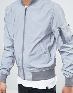Giacca riflettente da uomo <span class=keywords><strong>Ma1</strong></span> di moda personalizzata in bianco di fabbrica 3M - Product Image 3