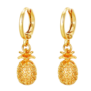 Xuping oferta especial de moda encantadora piña Bangkok tailandesa pendientes de las mujeres lindo chicas frutas <span class=keywords><strong>verano</strong></span> 24k de oro de la gota pendiente - Product Image 1