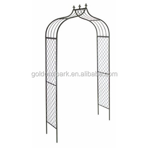 Décor arche de <span class=keywords><strong>jardin</strong></span> en métal doré, support de décoration pour plante grimpante, vignes de roses, arbre de Patio haut pour les allées, le chemin, la pelouse et l'arrière-cour - Product Image 2