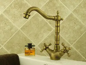 Hahn robinet pias de cozinha usado para venda duas alças deck montado antique brass torneira