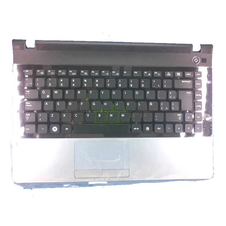 Latin Teclado laptop computer keyboard for Samsung NP300E4A with C shell touch pad Palmrest silver cover
