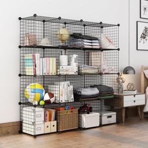 Cubes de <span class=keywords><strong>rangement</strong></span> en fil métallique DIY, 20 pièces, pour placard, jouets, livres, vêtements, cages pour animaux de compagnie, cubes modulaires en métal, organisateur - Product Image 4