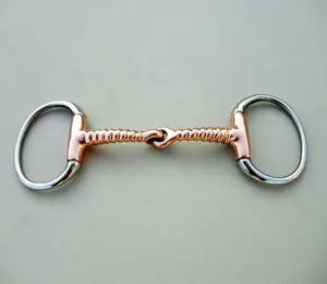 Stainless Steel Eggbutt Bit With Corkscrew Copper Mouthpiece Horse Product English Bit Horse Bit Snaffle