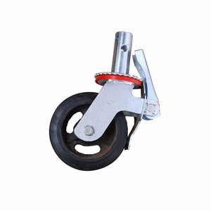 <span class=keywords><strong>Roue</strong></span> de chariot à roulettes en caoutchouc noir de 8 pouces avec système de freinage double et <span class=keywords><strong>moyeu</strong></span> en fer - Product Image 4