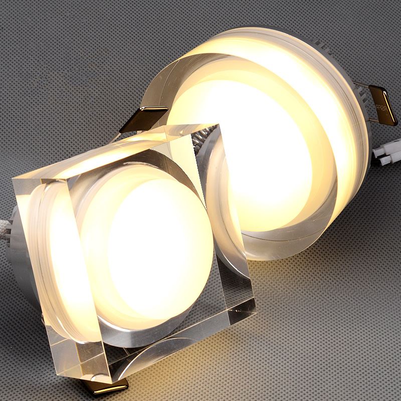 STL LED Crystal Downlight Square/Round 1W 3W 5W 7W LED Ceilingスポットライトled凹型家の装飾のためキッチンLighting