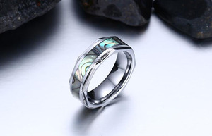 China Fabricante Mejor Precio Película Figura <span class=keywords><strong>Occidental</strong></span> Joyería De Tungsteno Anillo Embutido de la Cáscara para Hombres - Product Image 6