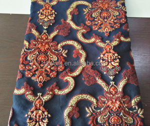G/m² doppelseitiger Polyester Africa Metallic Jacquard Brokat Stoff für Büro partys und Hochzeits kleider für Mädchen - Product Image 2