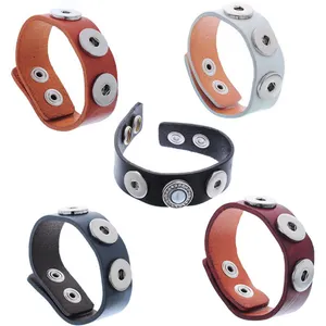 Bracelet Jewelry Cheap Multi Color Leather Snap Button Bracelets BR0138K