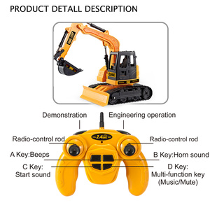 Trẻ Em Sâu Bướm Theo Dõi RC Xe Tải 7CH Kỹ Thuật Xe Máy Xúc Mô Hình RC Đồ Chơi Với Bộ Sạc Và Điều Khiển Từ Xa - Product Image 6