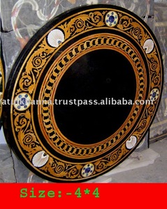 หินอ่อนฝังที่ไม่ซ้ำกันโต๊ะกาแฟท็อปส์ซู - Product Image 1