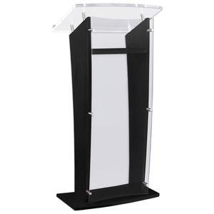 Pannelli laterali <span class=keywords><strong>in</strong></span> <span class=keywords><strong>legno</strong></span> acrilico pannello frontale del podio pulpito leggio con ripiano di stoccaggio inclinazione piattaforma di lettura - Product Image 1