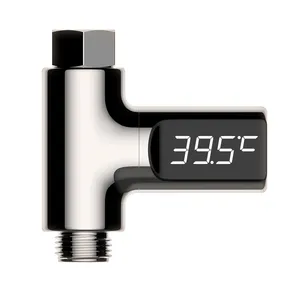 Thermomètre de douche d'eau à affichage LED Fahrenheit, débit électrique autogénérateur, compteur de température d'eau