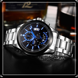 <span class=keywords><strong>BOSCK</strong></span> นาฬิกาควอตซ์ของผู้ชาย,นาฬิกาออโต้ Montre ทนทานต่อน้ำทำจากสเตนเลสสตีลลำลองแนวธุรกิจปี3116 - Product Image 5