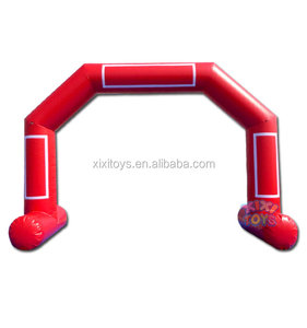 L'impression démontable rouge lambrisse le logo fait sur commande de voûte gonflable matérielle de ligne d'arrivée de PVC <span class=keywords><strong>pour</strong></span> le <span class=keywords><strong>portique</strong></span> d'entrée d'événements de courses en cours d'exécution <span class=keywords><strong>pour</strong></span> - Product Image 1