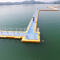 Plateforme de pont flottant modulaire en HDPE 500x500x400mm pour la protection des bateaux