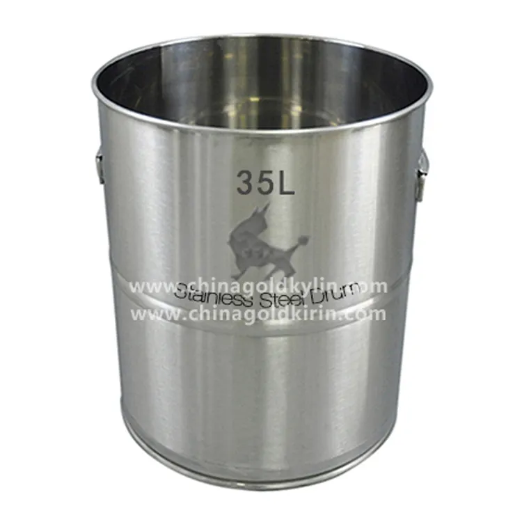 SUS304 35L Open Head Sealed Straight Cheap Price Buy Stainless Steel Drum With reinforcing rib