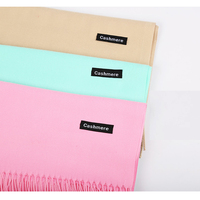 Pas cher 100% Polyester plaine cachemire sensation Pashmina écharpe couleur unie châles écharpes