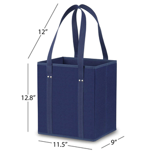 Sac fourre-tout d'épicerie réutilisable personnalisable boîte à provisions pliable <span class=keywords><strong>tissu</strong></span> tissé imprimé Logo manipulé Type fait non tissé - Product Image 1