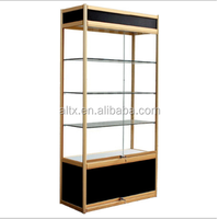 Aluminium-Glas-Vitrine für Sonnenbrillen mit LED-Beleuchtung und Schiebetür