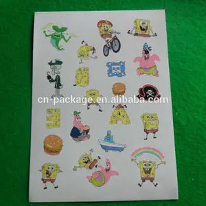 özel non- toksik güzel karikatür geçici spongebob dövmeler