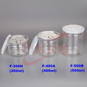 プラスチックキャンディーの瓶、円筒クリアボトル容易300ミリリットルジャムと甘いプラスチック瓶カバー - Product Image 3