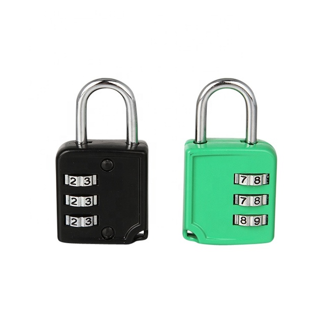 BBDHOME HB33 Zinc Alloy 3 Digit Combination Backpack Lock Coded Padlock with Simple Colors for Luggage Gym & Multi-Use Security