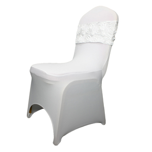 un bon marché fleurs polyester blanc rosette président couvrir obis banquet de mariage - Product Image 2