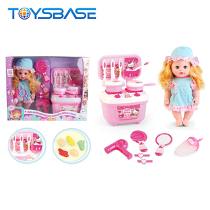 Bambola da 14 Pollici con Set di Accessori per Trucco Reale, Include Bambola che Beve/Fa Pipì e Set di Stoviglie con Tavolo - Product Image 2